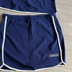 Adidas Dark Blue Skirt Set with White Accents
